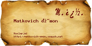 Matkovich Ámon névjegykártya